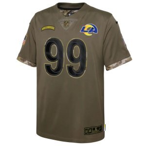 Aaron Donald Los Angeles Rams Nike Youth 2022 Salute To Service Player Limited Jersey Olive