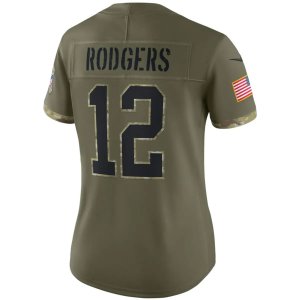 Aaron Rodgers Green Bay Packers Nike Women's 2022 Salute To Service Limited Jersey Olive - image 3
