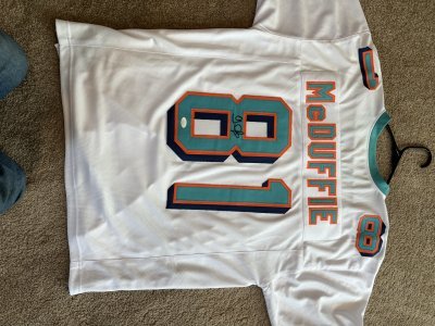 Miami Dolphin OJ McDuffie Jersey Signed