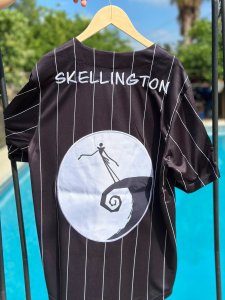 SIZE UP!!! jack Skellington, Halloween, scary jerseys, couples, Disneyland Baseball Jersey, Disney, Custom, Unisex, true to fit - image 4
