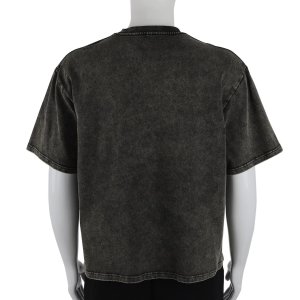 Hip Hop style casual luxury 200gsm acid wash oversize t shirt for men - image 6