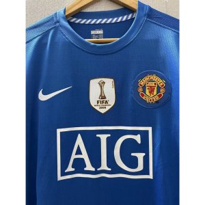08-09 Man-U RONALDO Long sleeve Top Quality Away Retro Football Jersey custom T-shirt - image 4