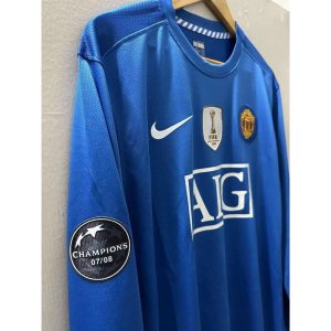 08-09 Man-U RONALDO Long sleeve Top Quality Away Retro Football Jersey custom T-shirt - image 3