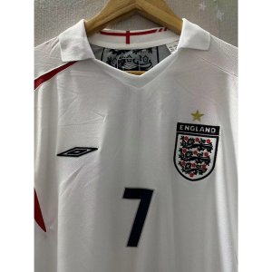 2006 Eng-lan BECKHAM GERRARD Long sleeve Top Quality Home Retro Football Jersey custom T-shirt - image 3
