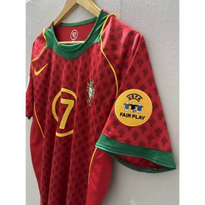 2004 Portugal C.RONALDO Top Quality Home Retro Soccer Jersey - image 3
