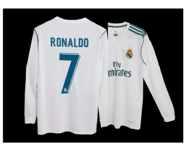 Fanatic Ronaldo Madrid 2017/2018 Long Sleeve Retro Jersey Soccer Jerseys Football Training Uniform Sport Fans Shirt Sports Equipment Football T-shirt Soccer Team Shirt