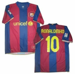 Fanatic FC Barcelona Ronaldinho  2007/2008 Retro Jersey Soccer Jerseys Football Training Uniform Sport Fans Shirt Sports Equipment Football T-shirt Soccer Team Shirt