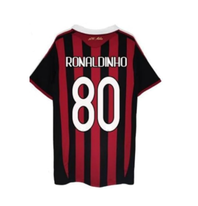 Fanatic Ronaldinho  AC Milan 09/10 Retro Jersey Soccer Jerseys Football Training Uniform Sport Fans Shirt Sports Equipment Football T-shirt Soccer Team Shirt