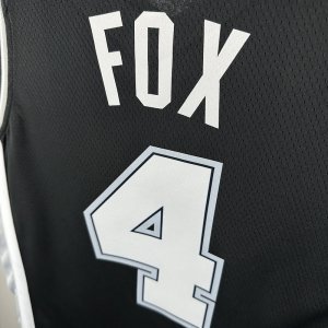 Spurs Black No. 4 Fox