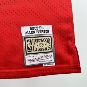 MN retro hot press jersey SW: 76ers team 03/04 season white and red number 3 Everson