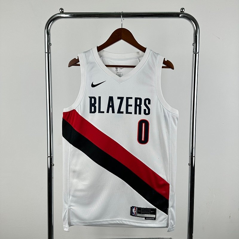 Portland Trail Blazers Home White - Damian Lillard #0