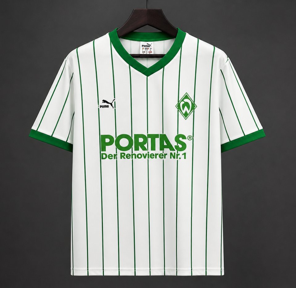 Bundesliga - 26-27 Werder Bremen White & Green Pinstripe Vintage 2012-13 Remake Jersey