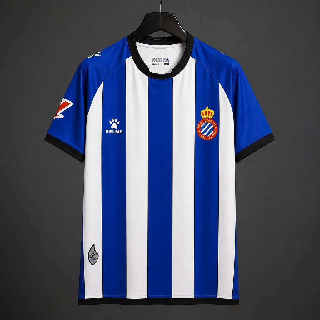 La Liga - 26-27 Espanyol Home Blue&White Stripe Jersey