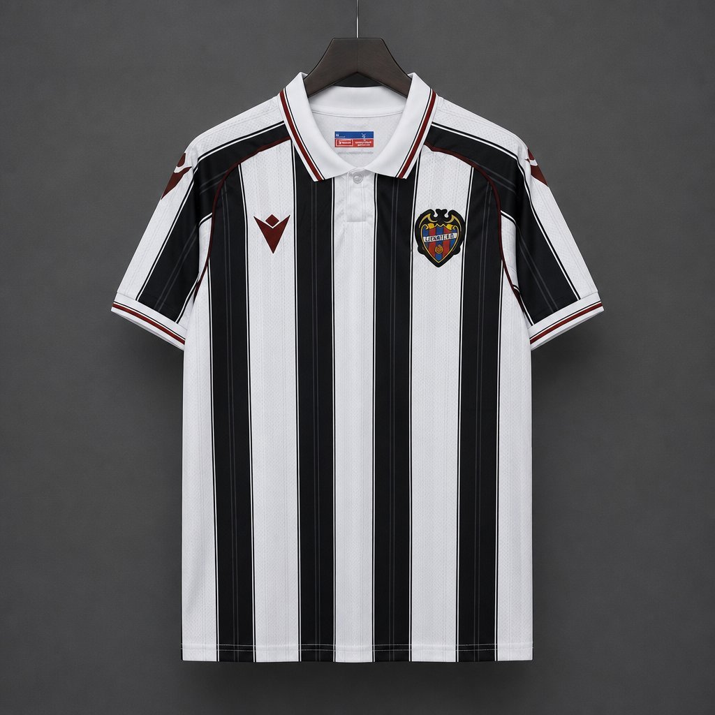 La Liga - 26-27 Levante UD White & Black Stripes Away Jersey