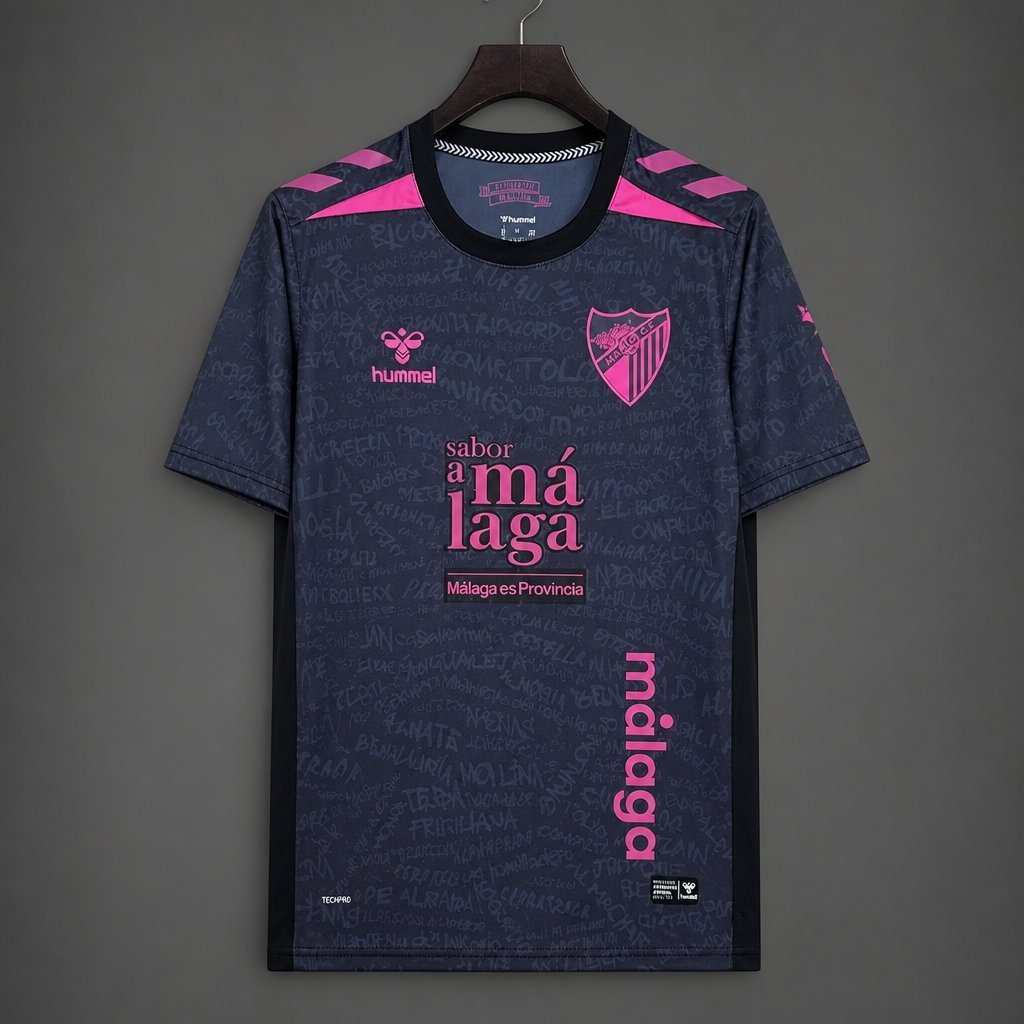 La Liga - 26-27 Málaga CF Dark Purple & Pink with Text Pattern Third Jersey