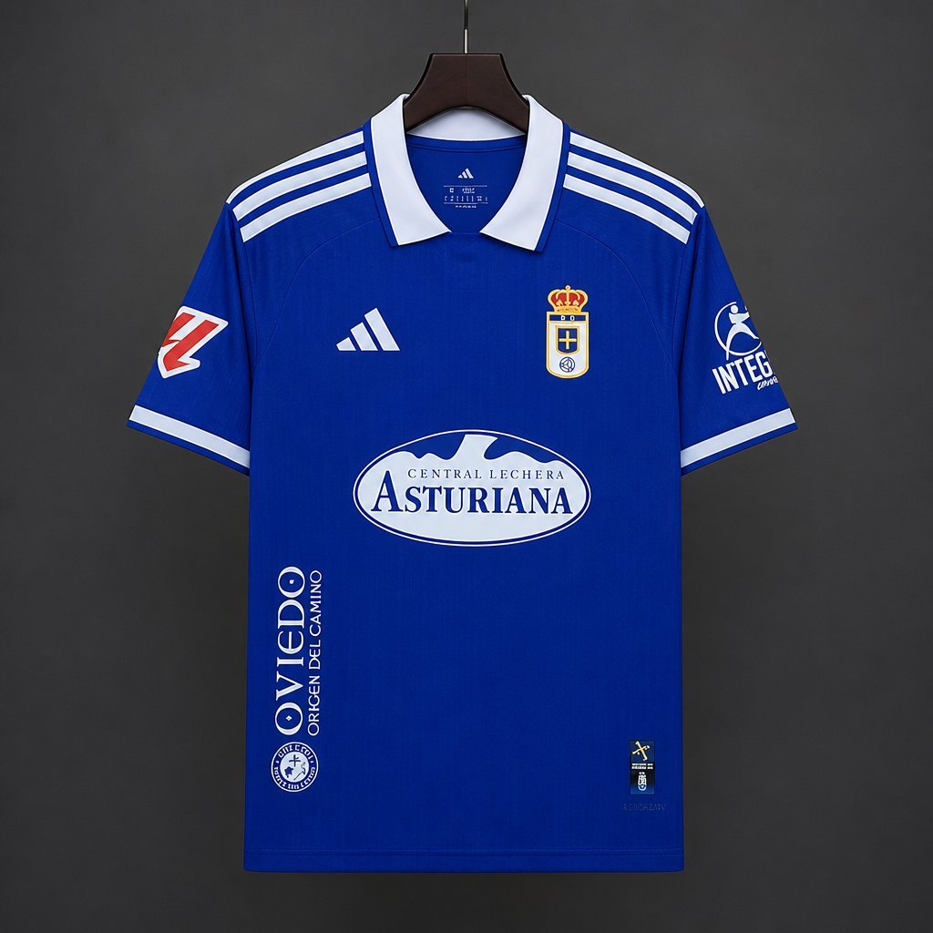 La Liga - 26-27 Real Oviedo Home Blue with White Collar Jersey