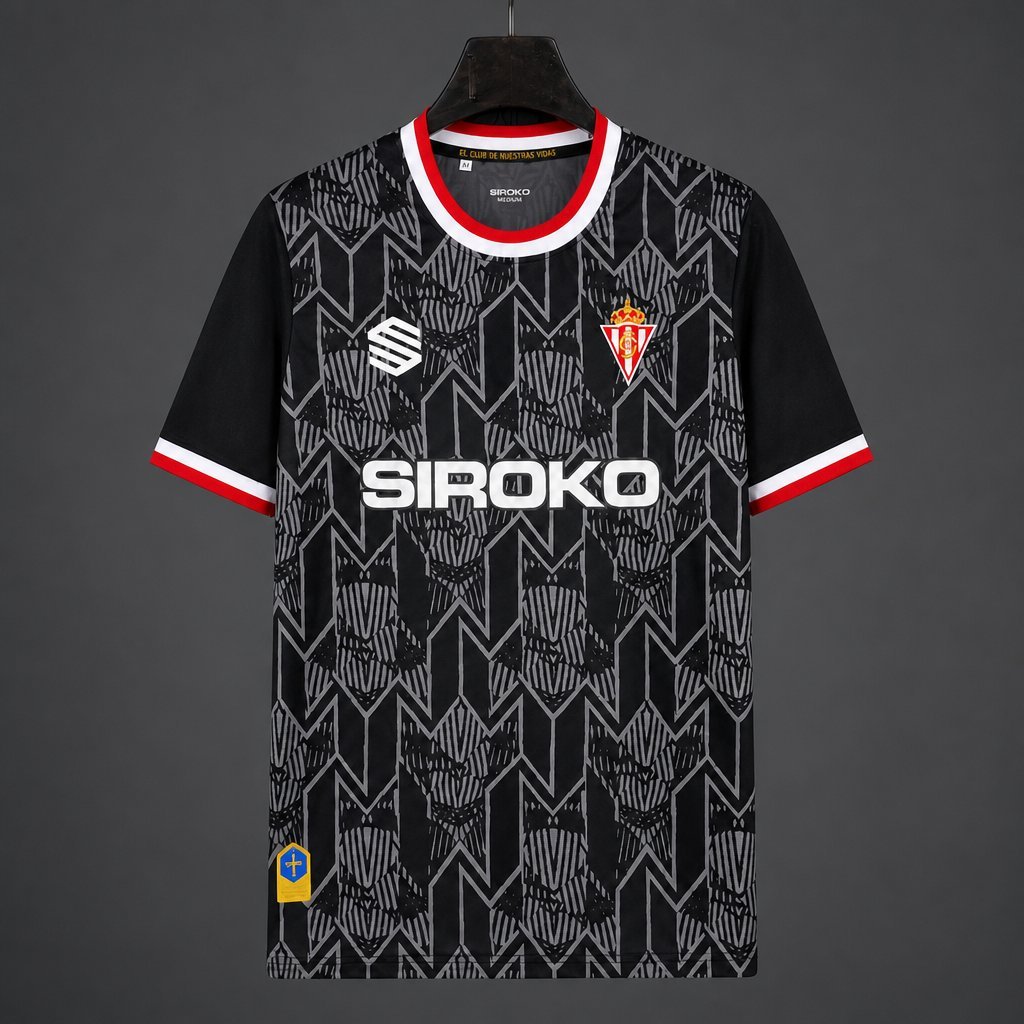 La Liga - 26-27 Sporting de Gijon Goalkeeper Home Black Jersey
