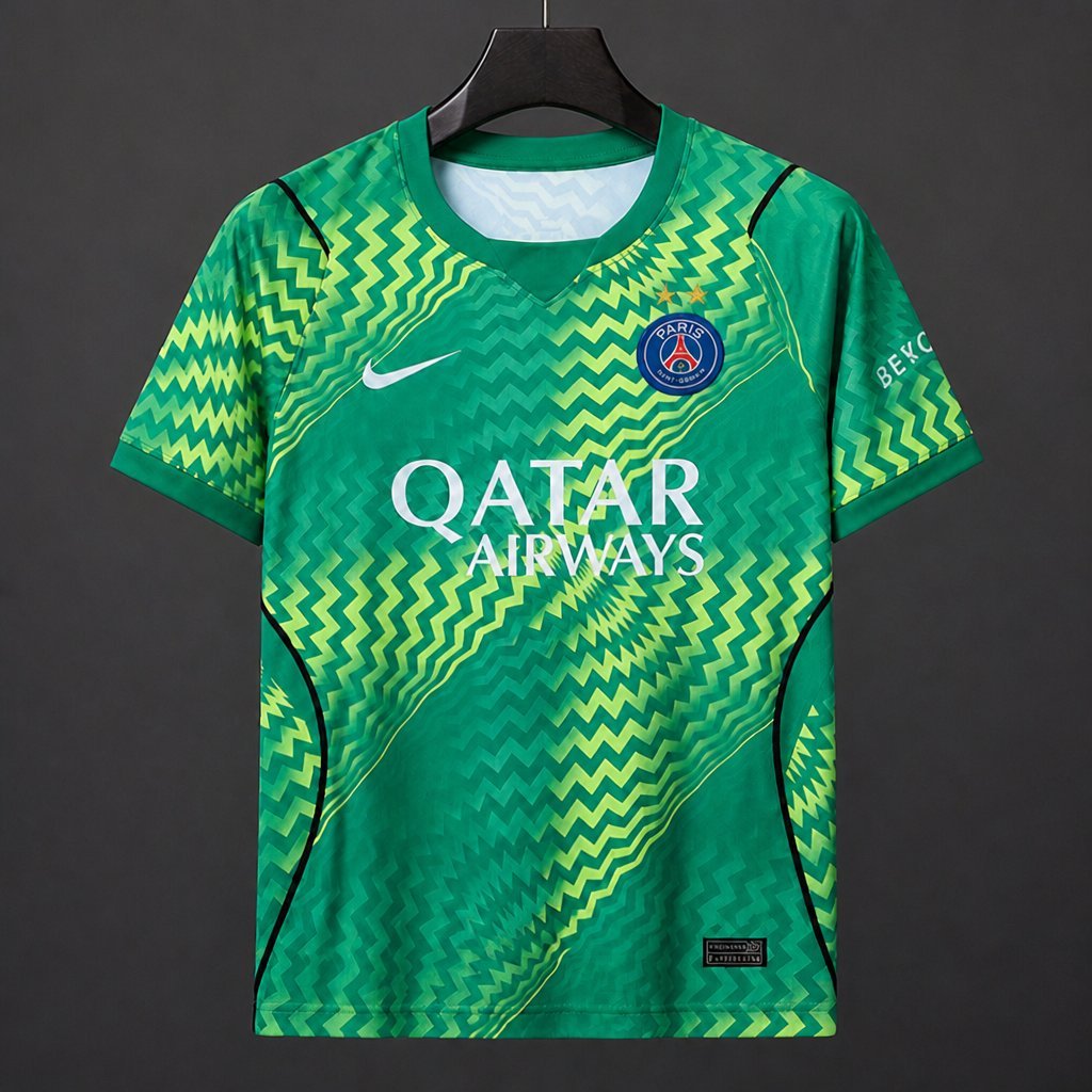 Ligue 1 - 2 Stars 26-27 PSG-Paris Saint Germain Green Goalkeeper Jersey