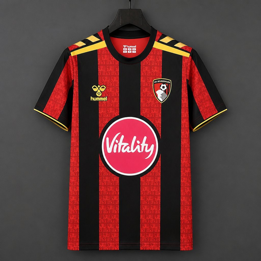 Premier League - 26-27 Bournemouth Home Red&Black Stripes Jersey