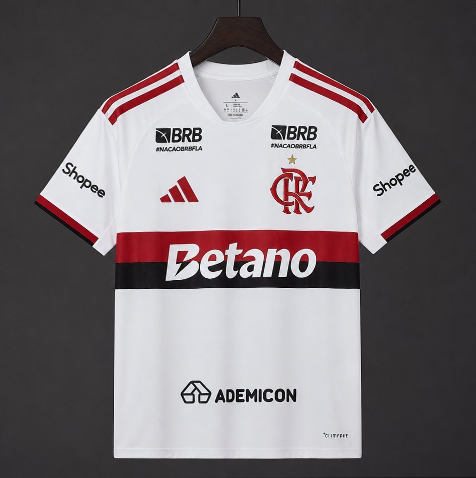 Brasileiro Serie A - 26-27 Flamengo Away Jersey With Full Sponsor