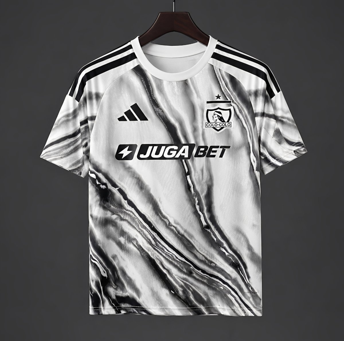 Cile - 26-27 Colo Colo Black-White Marble Third Jersey