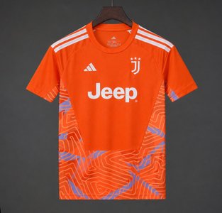 Juventus - 26-27 Juventus Orange with Abstract Maze Pattern Goalkeeper Jersey Set - image 2