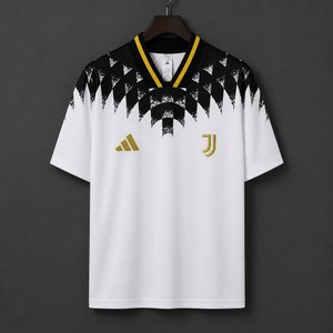 Juventus - 26-27 Juventus White with Black Geometric Pattern 1994 Vintage Remake Jersey - image 1