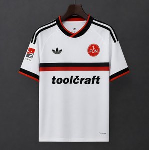 Bundesliga - 26-27 1. FC Nürnberg White with Black & Red Stripe Away Jersey - image 1