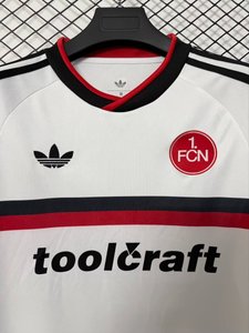 Bundesliga - 26-27 1. FC Nürnberg White with Black & Red Stripe Away Jersey - image 2