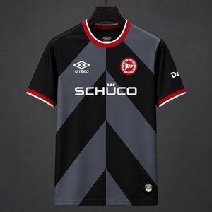 Bundesliga - 26-27 Arminia Bielefeld Away Black and Grey with Diagonal Chevron Pattern Jersey - image 1