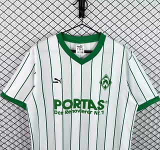 Bundesliga - 26-27 Werder Bremen White & Green Pinstripe Vintage 2012-13 Remake Jersey - image 2