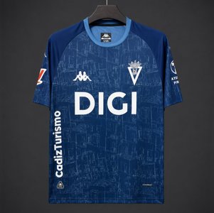 La Liga - 26-27 Cádiz CF Navy Blue with City Blueprint Pattern Away Jersey - image 1