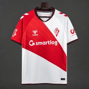 La Liga - 26-27 SD Eibar Red & White Diagonal Split Home Jersey - image 1
