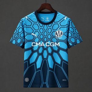 Ligue 1 - 26-27 Olympique Marseille Goalkeeper Bright Aqua-Club Navy Jersey - image 1