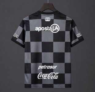 Paraguay - 26-27 Olimpia Black & Grey with Checkered Pattern Jersey - image 4