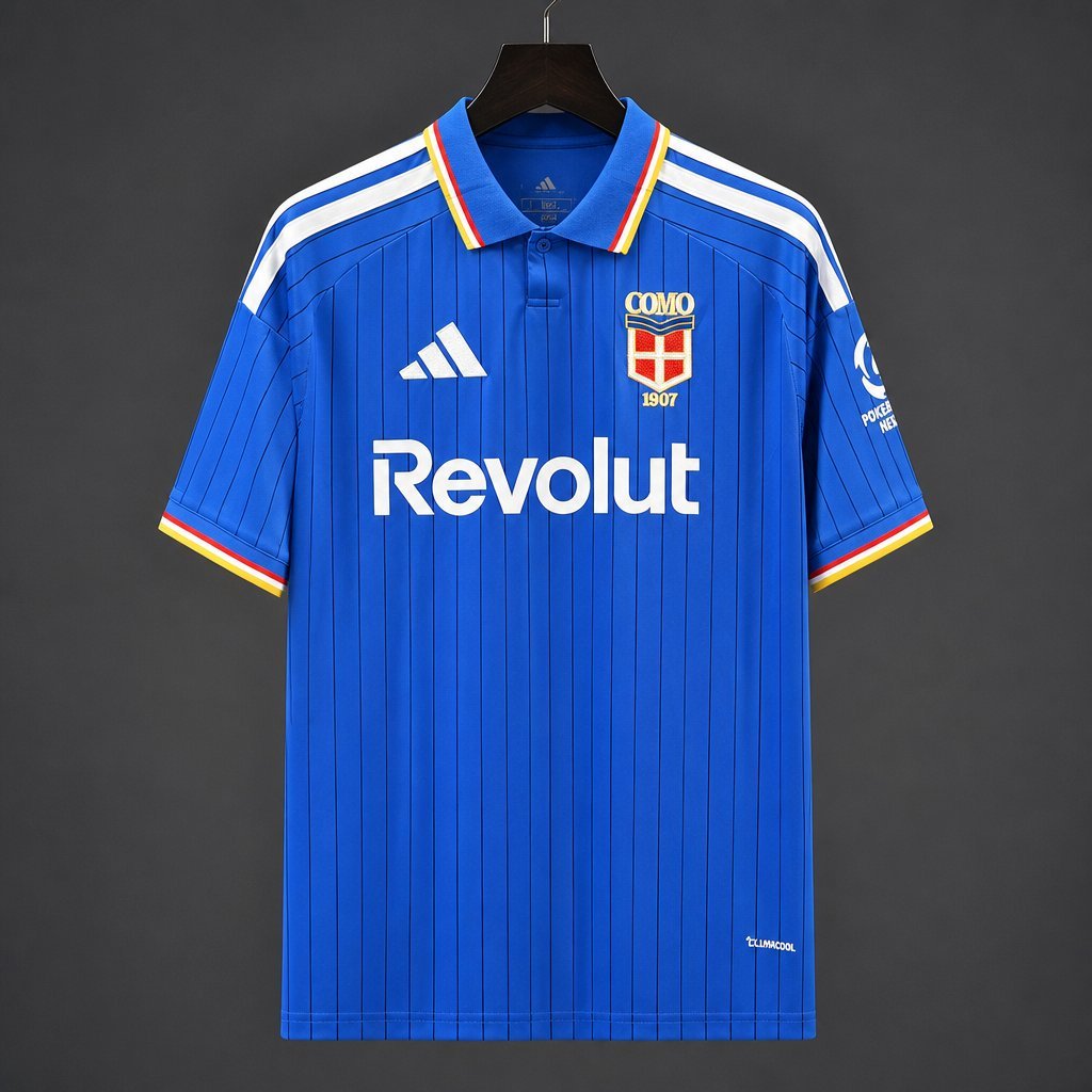 Como 1907 - 26-27 Como 1907 Royal Blue with Pinstripe Home Jersey